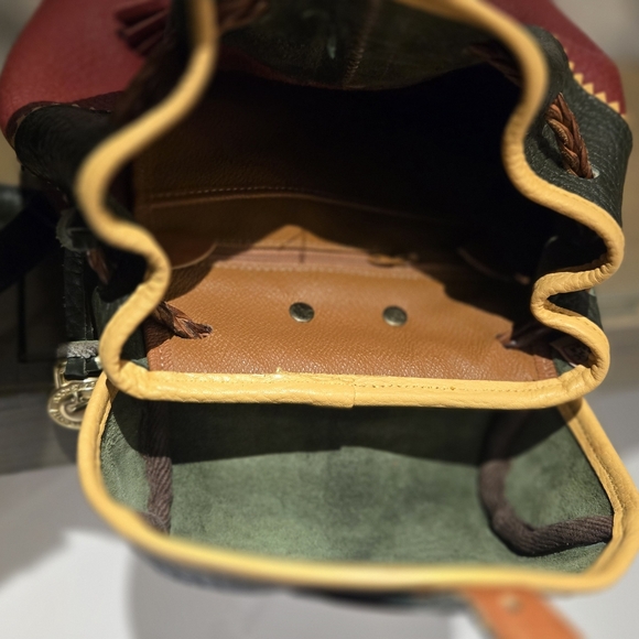 Dooney & Bourke awl Teton MultiColor Red Backpack All Weather Leather Green H512 - Picture 7 of 16